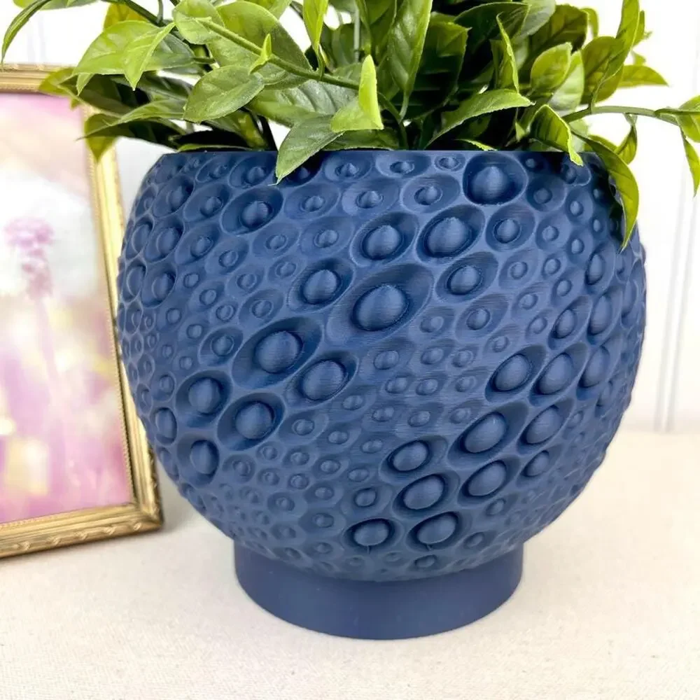 Pearl Planter Pot: Indoor Flower Pot, Tabletop Planter, Moon Crater Inspired